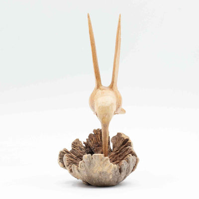 Handmade Artistic Parasitic Wood Carving - Nectar-drinking Hummingbird