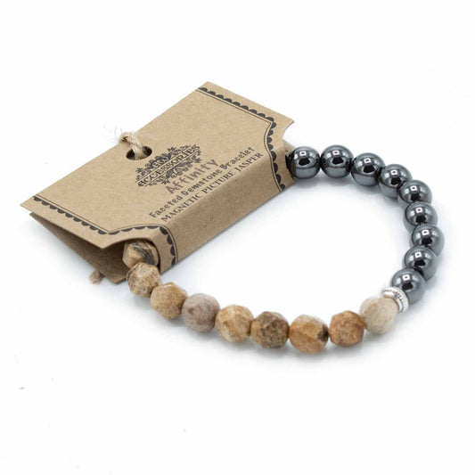 Carved Gemstone Bracelet - Magnetic Striped Jasper