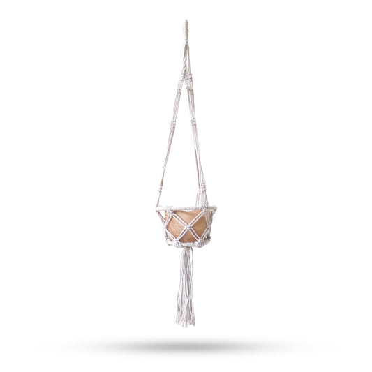 Macrame Small Plant Hanger - Natural - 16cm Ring