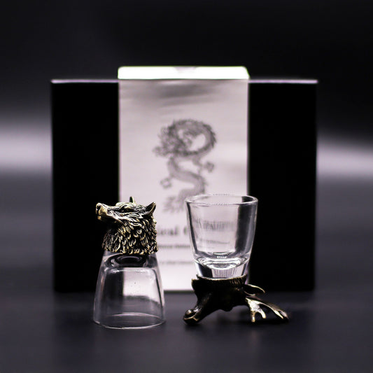 Set of 6 Shot Glasses (50 ml) - Wild Woodland Creatures - Antique Bronze
