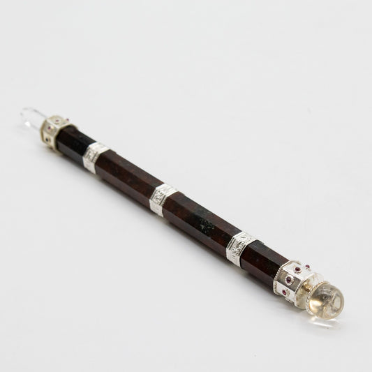 Varita Bloodroot Soverign -Extra Largo Fancy Jasper Magic- Parte superior de bola de cristal - 26cm - Varitas de Sanación con