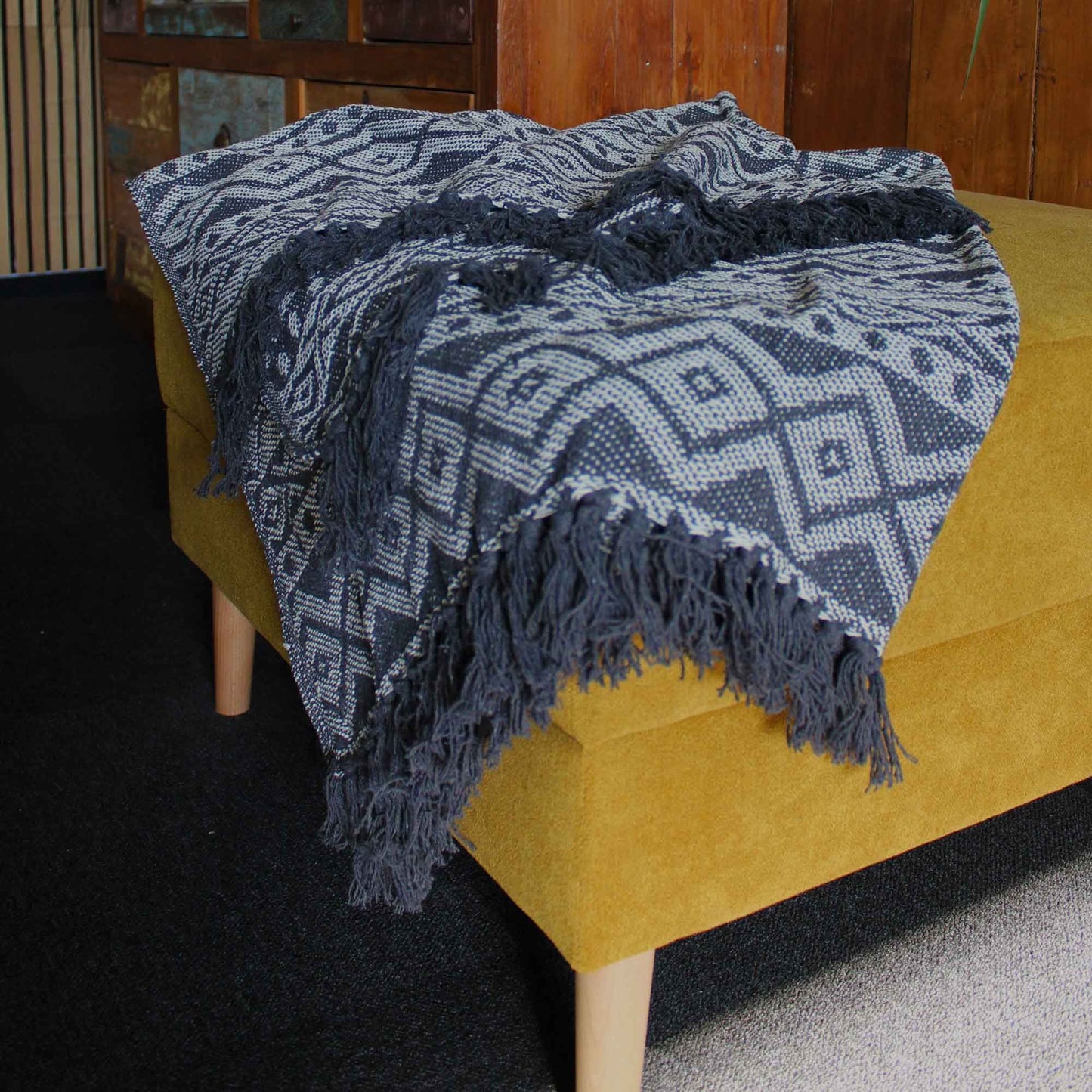 Mantas Boho Confort - Gris Geométrico