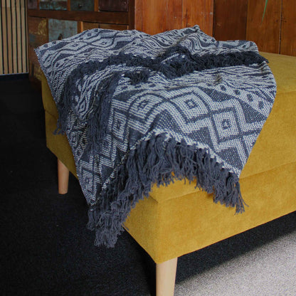 Mantas Boho Confort - Gris Geométrico