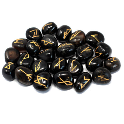 Juego de Runa de la India en bolsas - Ónix negro