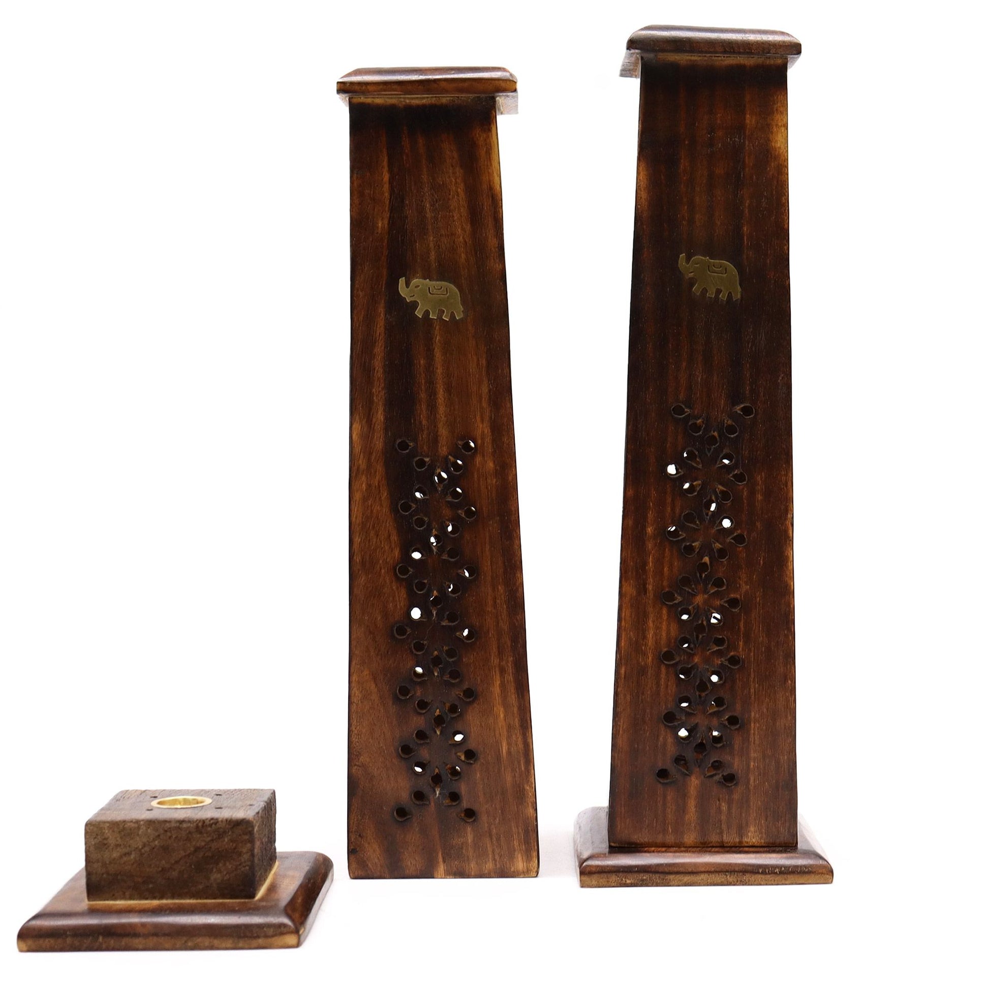 Box of 2 Tapered Incense Tower - Mango Wood - Soporte de Incienso