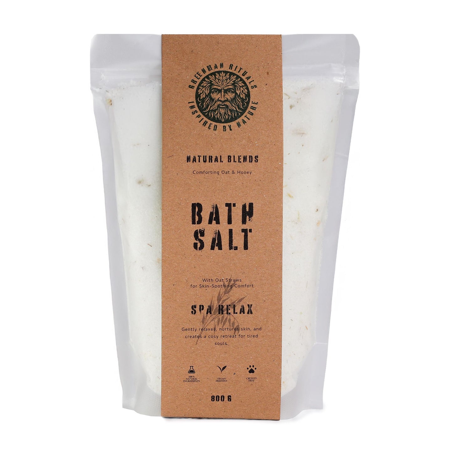 Greenman Rituals Sales de baño de Epsom con avena y miel – Mezcla relajante para spa
