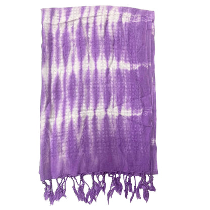 Estola/Bufanda Boho Java Art - Rayas lavanda & Motivo - 62 x 200 cm