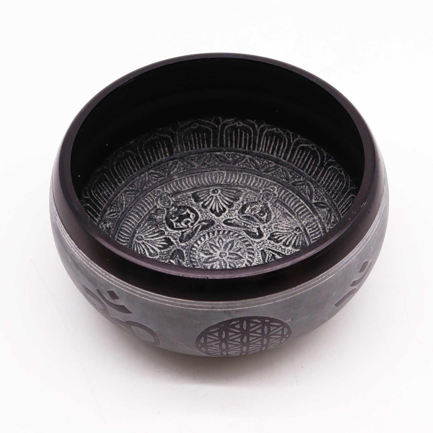 Cuenco tibetano de polvo de tierra - Om Five Buddha - 16cm - Artículos Tibetanos