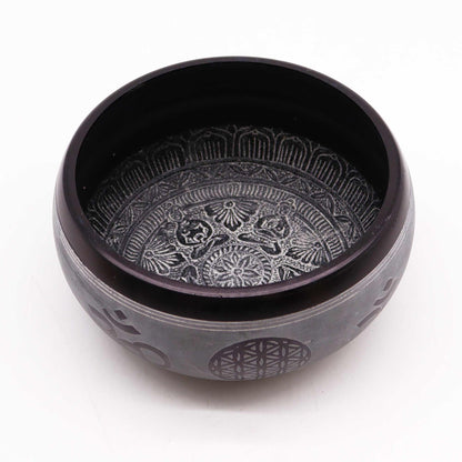 Cuenco tibetano de polvo de tierra - Om Five Buddha - 16cm - Artículos Tibetanos