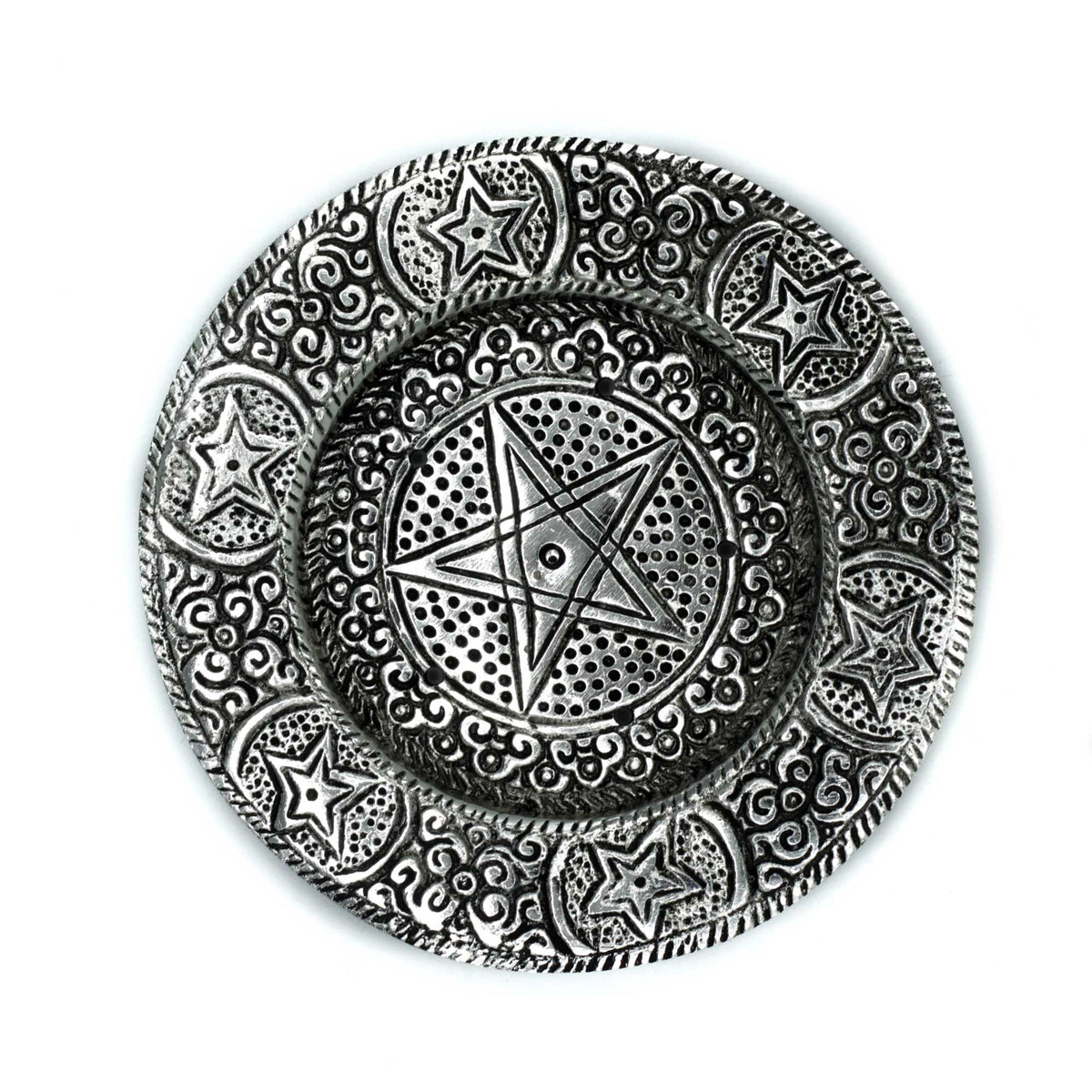 PortaIncienso Pentágono Aluminio Pulido 11.5cm - Portainciensos de aluminio hechos a mano