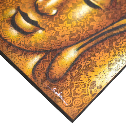 Cuadro de Buda · Detalle de Brocado en Oro