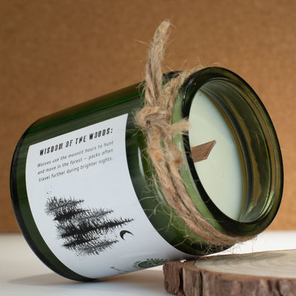 Greenman Woodwick Vela de soja - Luna del lobo - Velas de soja Woodwick de Greenman Rituals, 26 horas