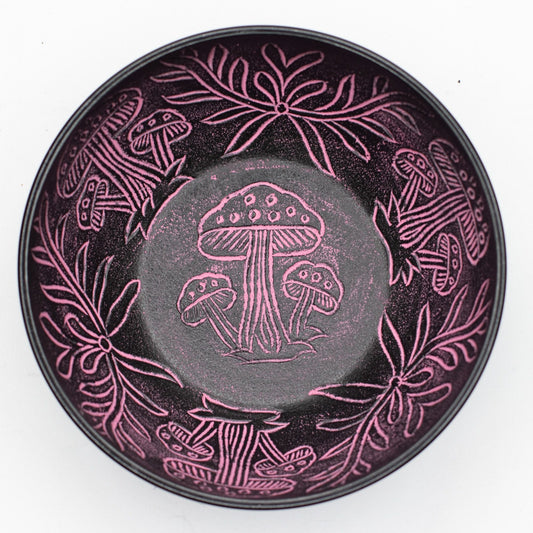 Cuenco tibetano de aluminio - Hongo Mágico - Rosa (20 cm)