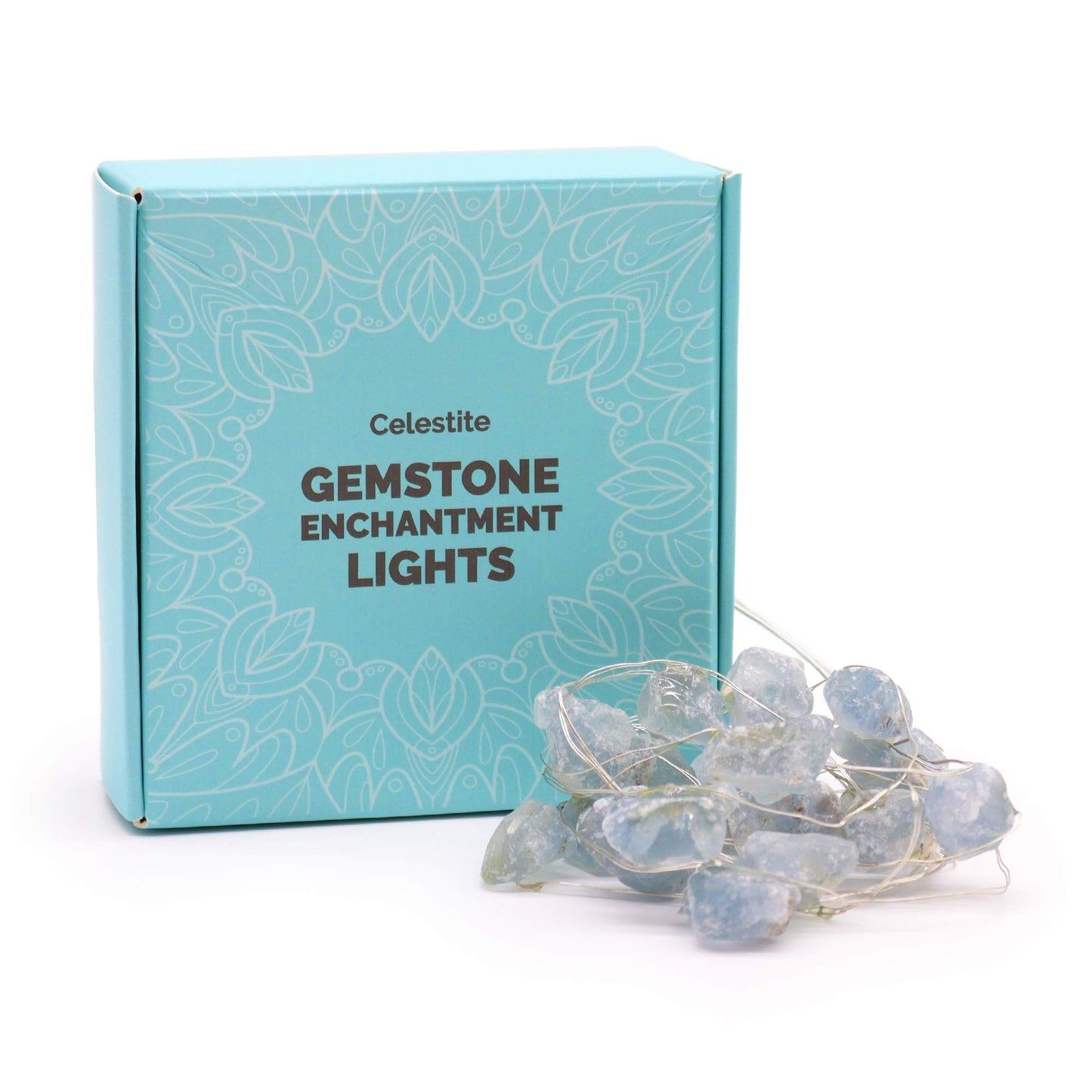 Luces de encantamiento de piedras preciosas - Celestita - Luces Encantadas con Piedras Preciosas, celestita