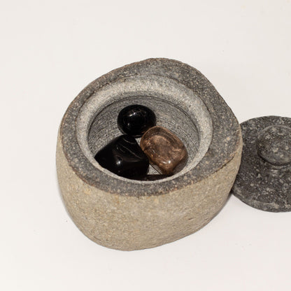 Maceta de piedra de río natural para enraizamiento - Pequeña (aprox 9x7cm)