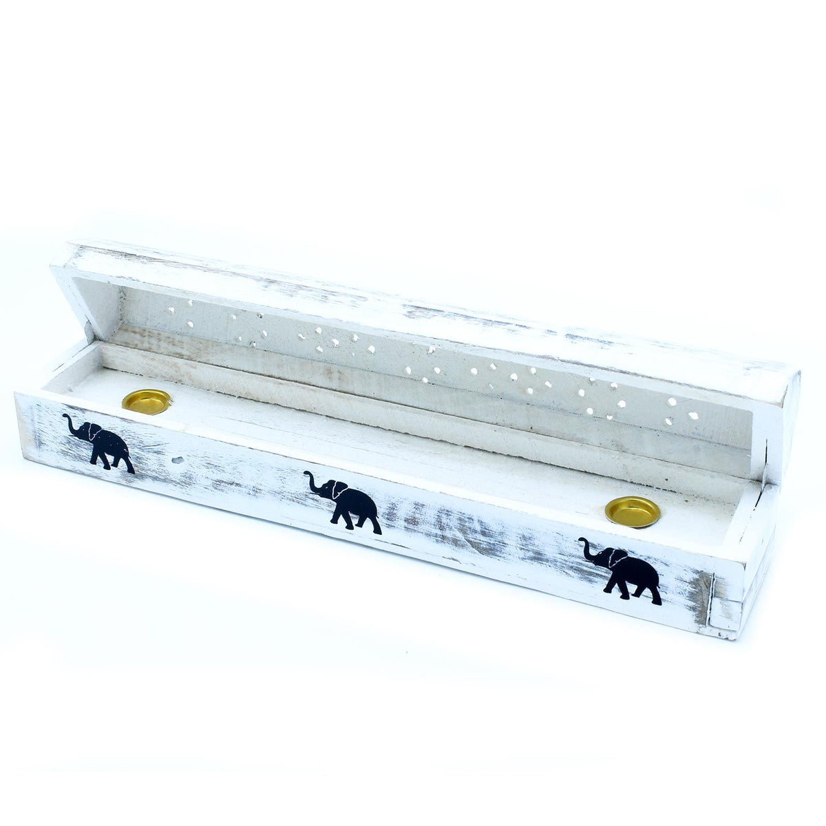 Porta Incienso Acabado en Blanco - Caja de Humo - Porta-inciensos de madera