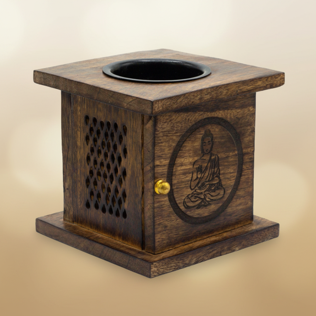 Quemador de caja grande de mango - Buda