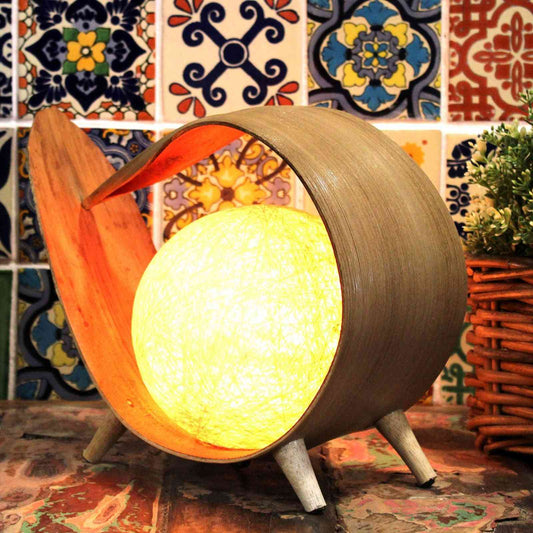 Lámpara de Coco Natural - Envoltura Natural - Artisan Product Ethically Sourced Handmade | El Bazar de Tizar