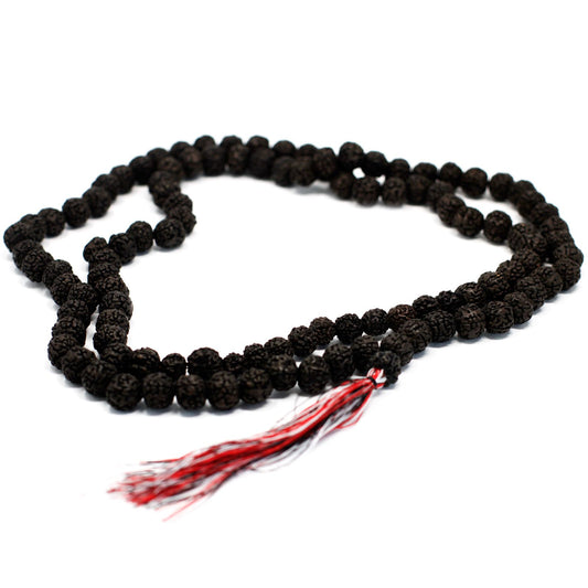 108 Rudraksha Japa Mala - Oscuro - Rudraksha Buda Japa Mala, 108 cuentas