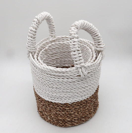 Ensemble de paniers en algues marines - Blanc naturel