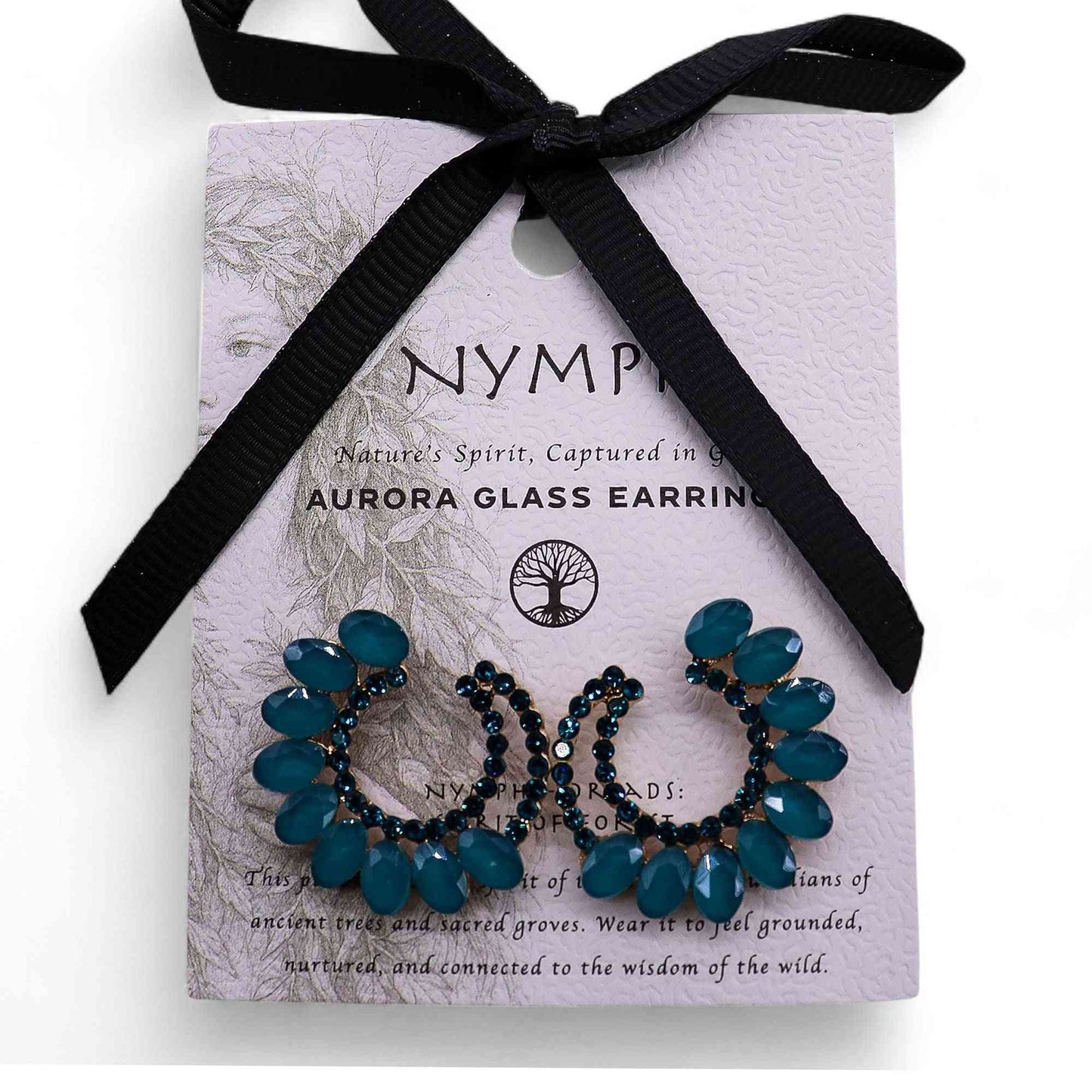Pendientes de Cristal Vintage - Aro - Verde Turquesa