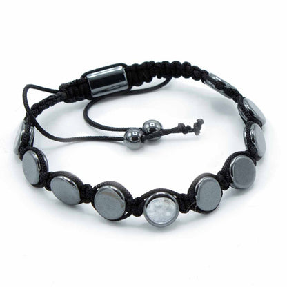 Pulsera Magnética Shamballa de Hematita  -  Círculos Planos