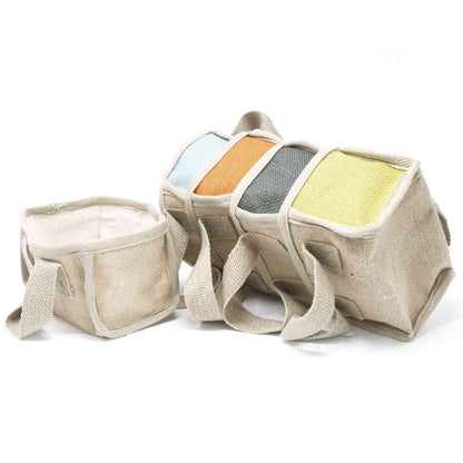 Cesta pequeña de yute - 16x10x12cm - Naranja
