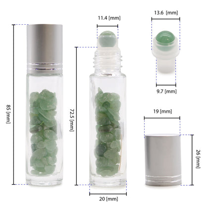 Botella de rodillo de aceite esencial de piedras preciosas - Sodalita - Tapa plateada - Botellas Roll-on con gemas 10ml