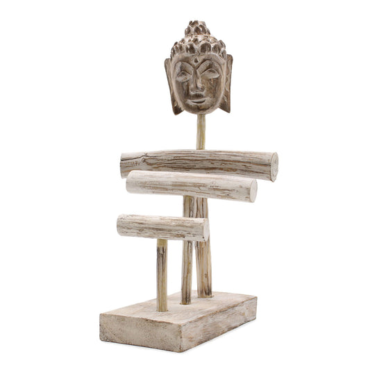 Soporte de tres ramas y Buda - Blanqueado