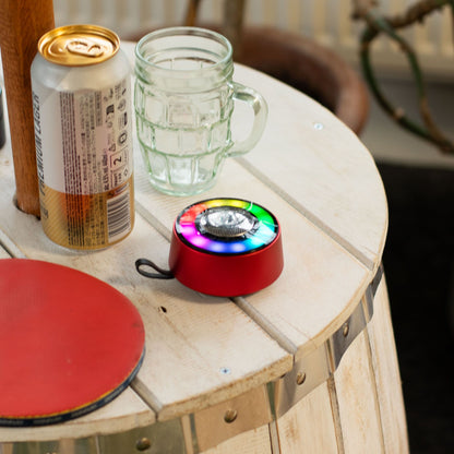 Mini altavoz con efecto de iluminación Mandela rojo