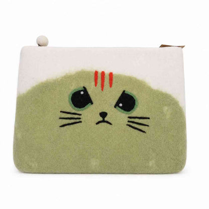 Funda de fieltro para portátil (de hasta 14 pulgadas)  - Gato Gruñón