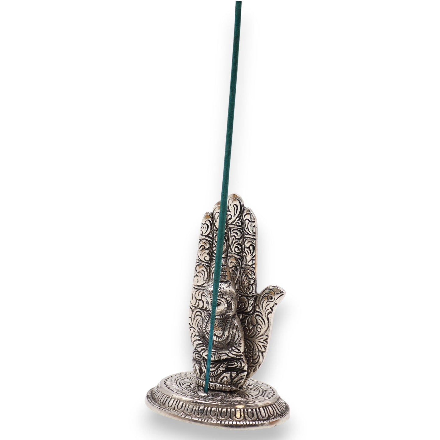 Mano Buda Porta Incienso 13x9cm - Portainciensos de aluminio hechos a mano