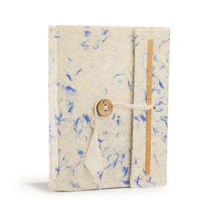 Cuaderno de algodón azul mixto Lokta grande (15x12 cm) - 45 hojas