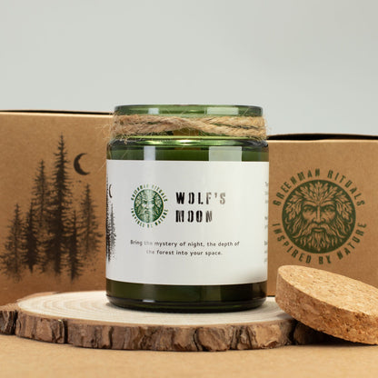 Greenman Woodwick Vela de soja - Luna del lobo - Velas de soja Woodwick de Greenman Rituals, 26 horas