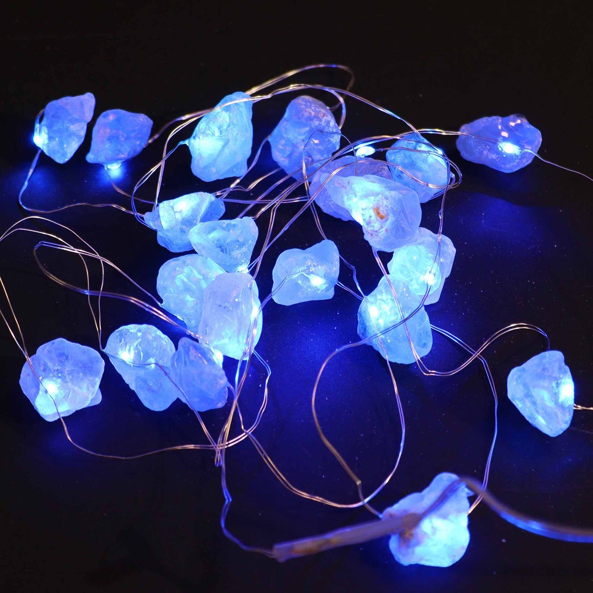 Luces de encantamiento de piedras preciosas - Celestita - Luces Encantadas con Piedras Preciosas, celestita
