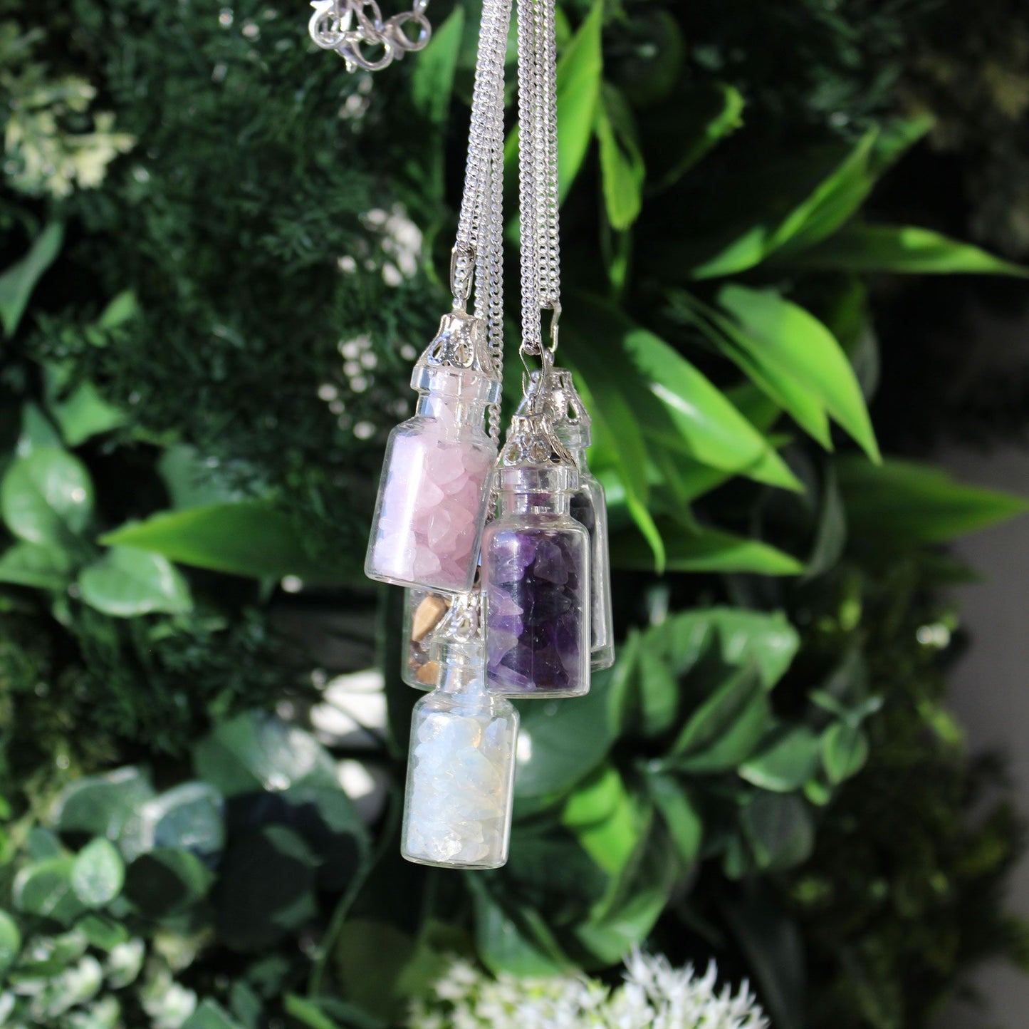Collar de Piedras Preciosas Embotelladas - Amatista