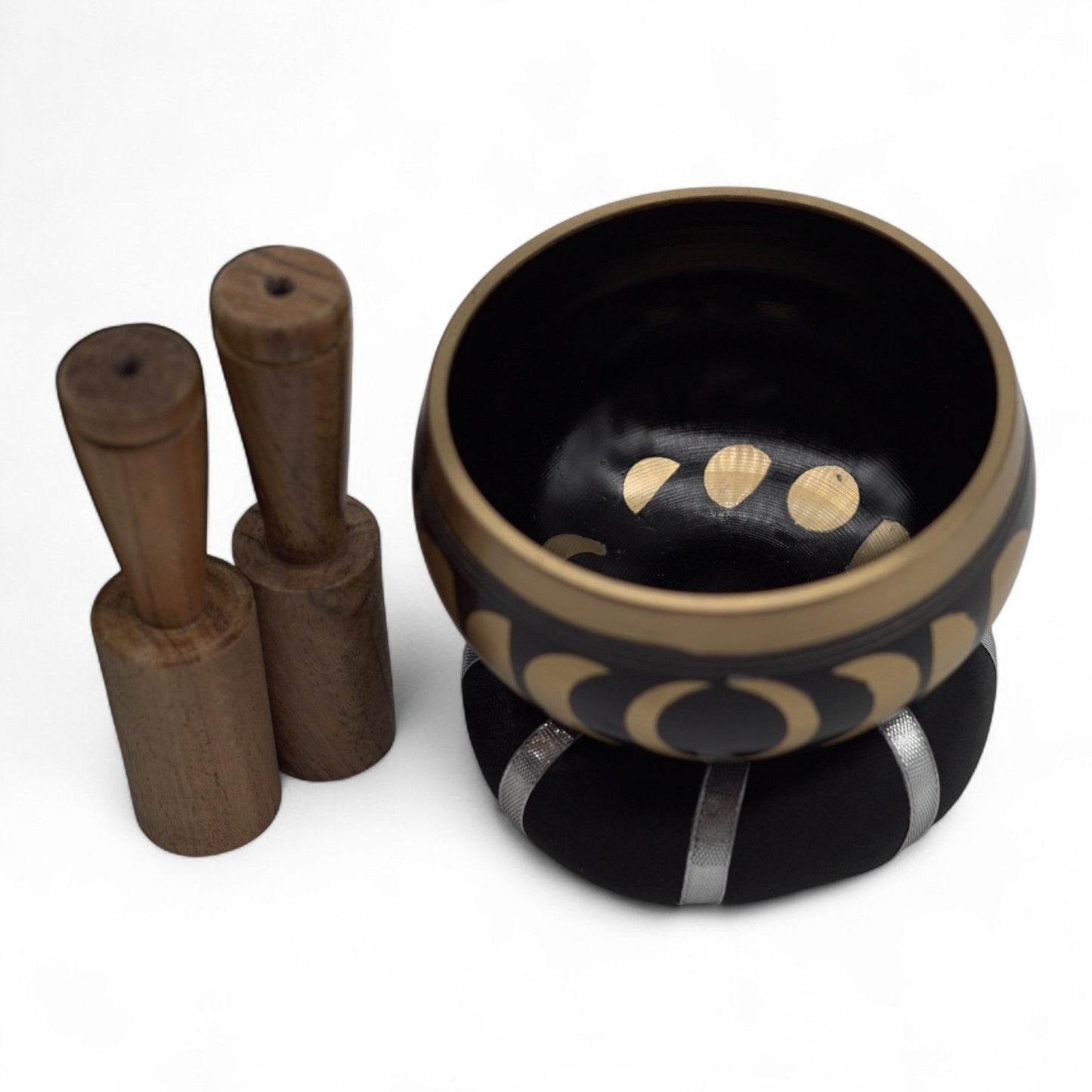 Juego de Cuenco Tibetano - Fase Lunar - Negro 10,7 cm - Artículos Tibetanos
