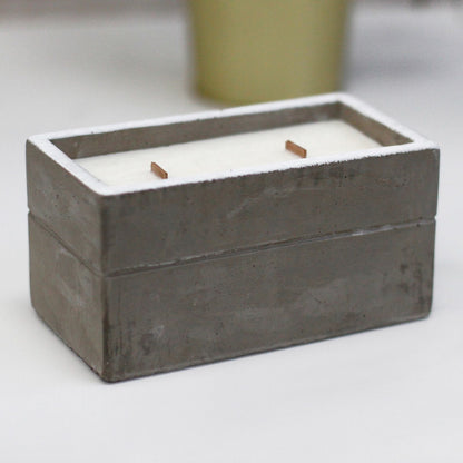 Caja grande - Clavo y sándalo oscuro - Velas de madera de hormigón
