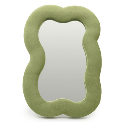 Espejo suave ondulado - Nube grande - Verde musgo (33.4x23.5x2.3cm)