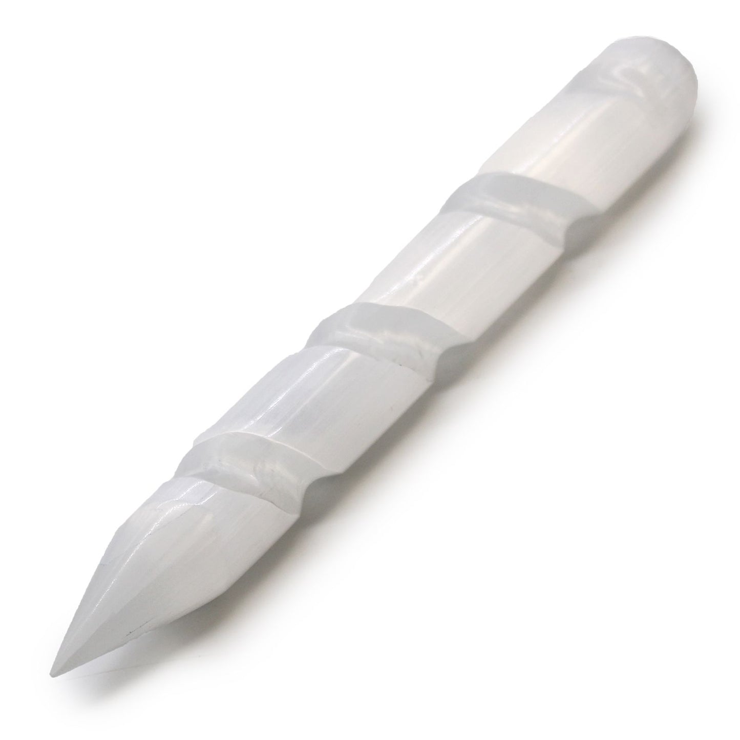 Varita Espiral de Selenita - 16 cm (Punta en 1 Extremo)