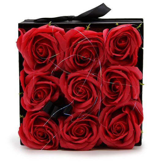 Caja de Regalo - Rosas de Jabón · 9 ud Rojo