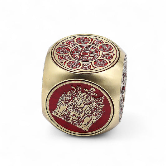 Fortuna Feng Shui - Cubo de Prosperidad Rojo y Latón - Plano - cubo-prosperidad feng-shui laton-macizo | El Bazar de Tizar