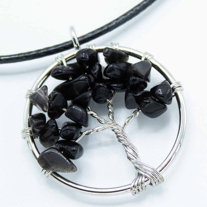 Colgante Árbol de la Vida - Ágata Negra