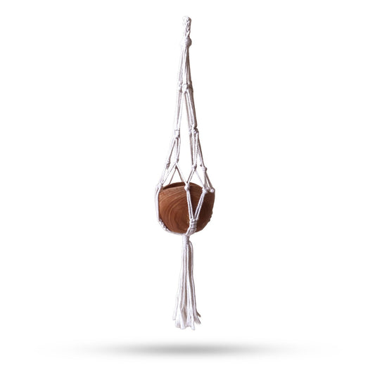 Macrame Small Teardrop Planter Holder - Natural - 75cm