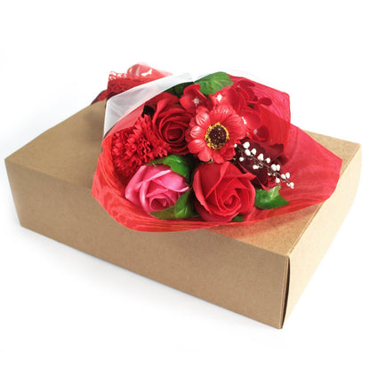 Bouquet de Flores de Jabón en Caja Regalo · Rojo
