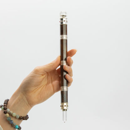 Varita Bloodroot Soverign -Extra Largo Fancy Jasper Magic- Parte superior de bola de cristal - 26cm - Varitas de Sanación con