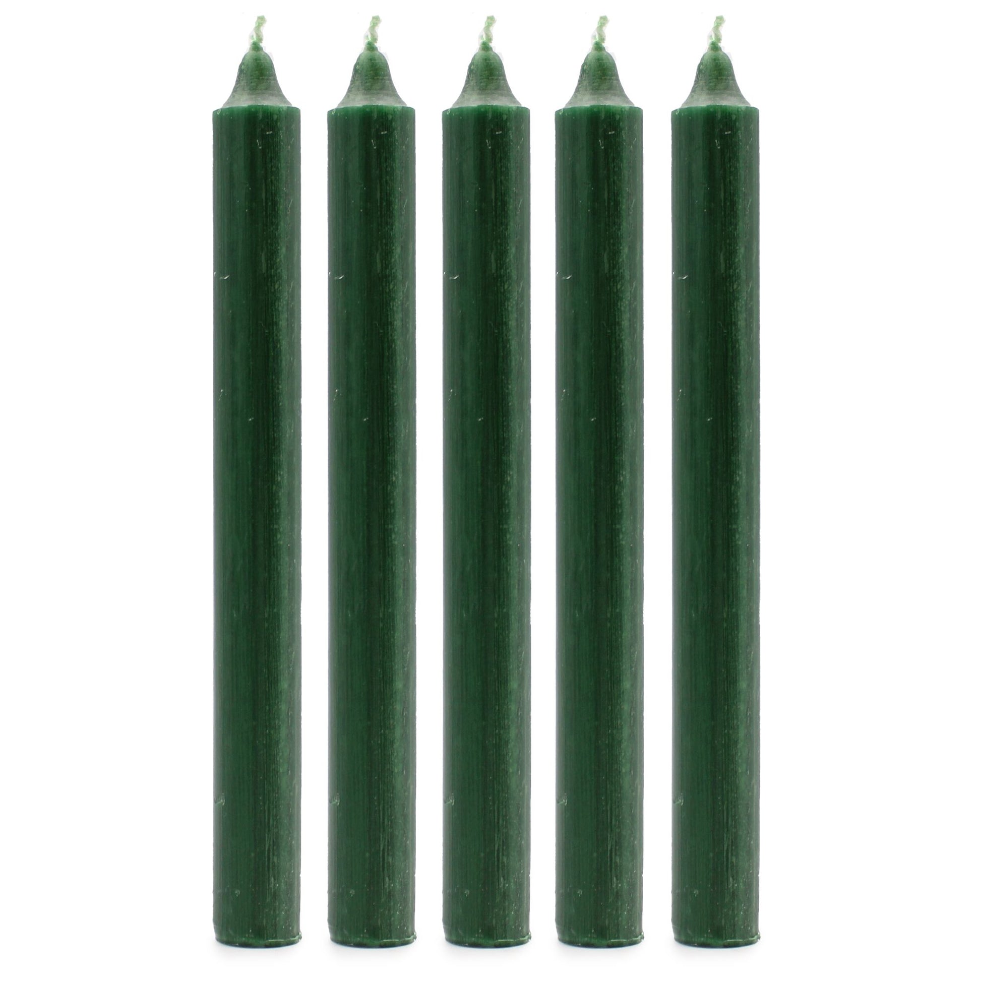 Velas a Granel de Color Sólido - Verde Acebo Rústico - Paquete de 10 - Velas de Cena de Color Sólido - Pack de 10 Unidades