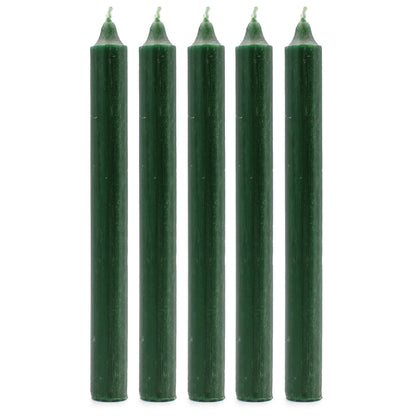 Velas a Granel de Color Sólido - Verde Acebo Rústico - Paquete de 10 - Velas de Cena de Color Sólido - Pack de 10 Unidades