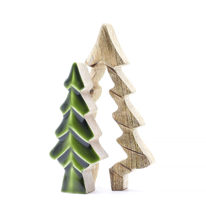Perdido en el Bosque - Decoración de madera con un pequeño árbol dentro de un árbol - 15x10 cm