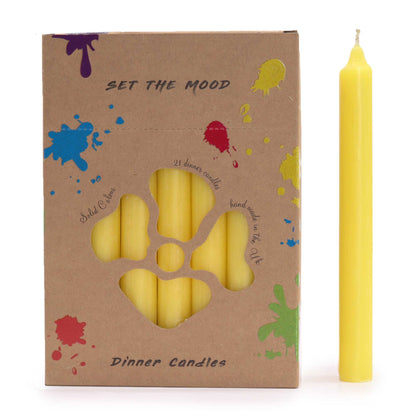 Juego de Velas de Mesa de Color Sólido - Pack de 21 - Limón Rústico - Juego de Velas de Mesa de Color Sólido, decoración mesa